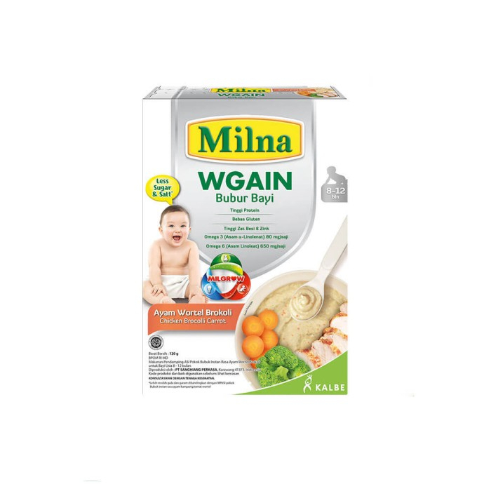 Milna WGAIN 8+ Ayam Wortel Brokoli 120G (2 Pack)