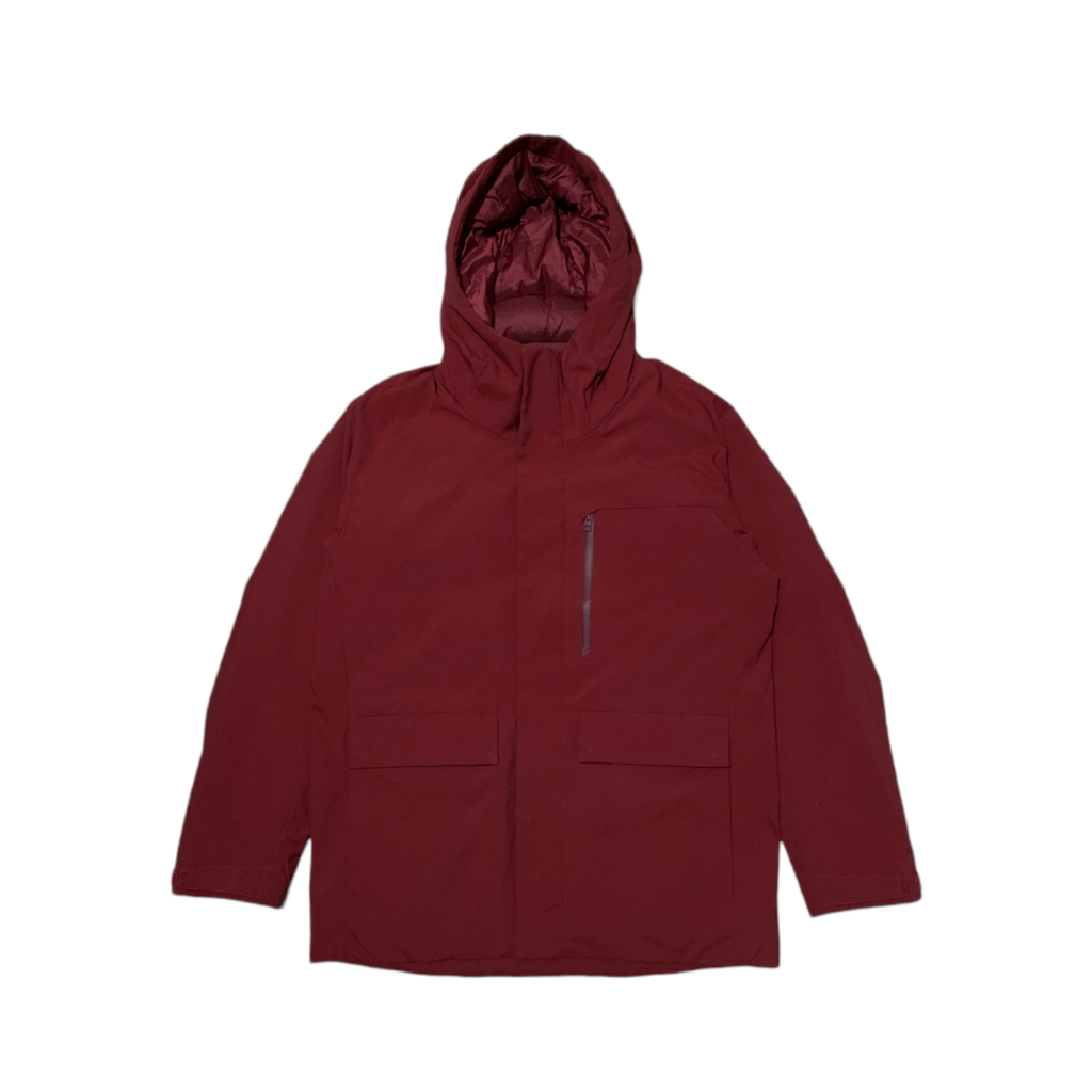 Uniqlo Hybird Down Parka Jacket Red Jaket Puffer Padded Outdoor Bulang Bulu Angsa