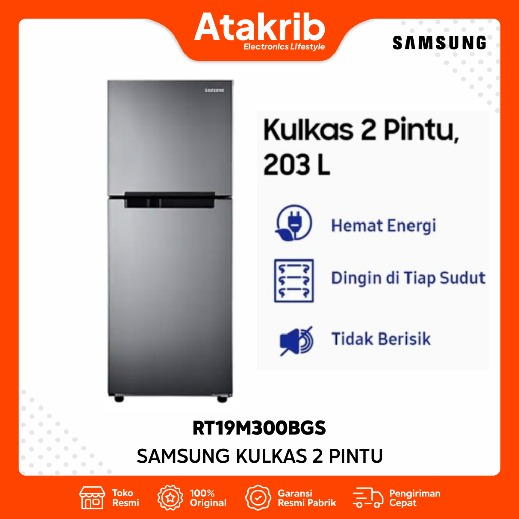 SAMSUNG KULKAS 2 PINTU RT19M300BGS RT19M300BGS/SE