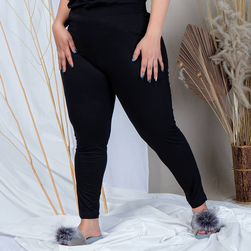 Legging Wanita Jumbo - Legging Polos Import Super Stretch Melar Leging Hamil