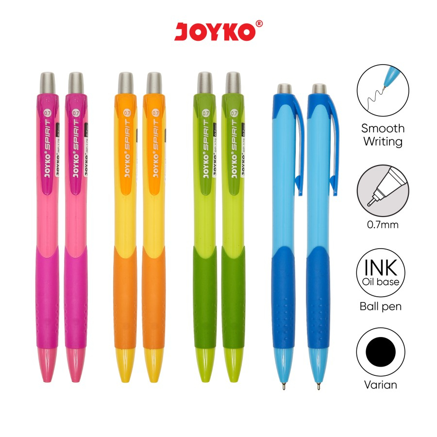 

Joyko Ball Pen BP-179 / Pulpen / Spirit / 0.7mm Hitam - [ Perlusin ]