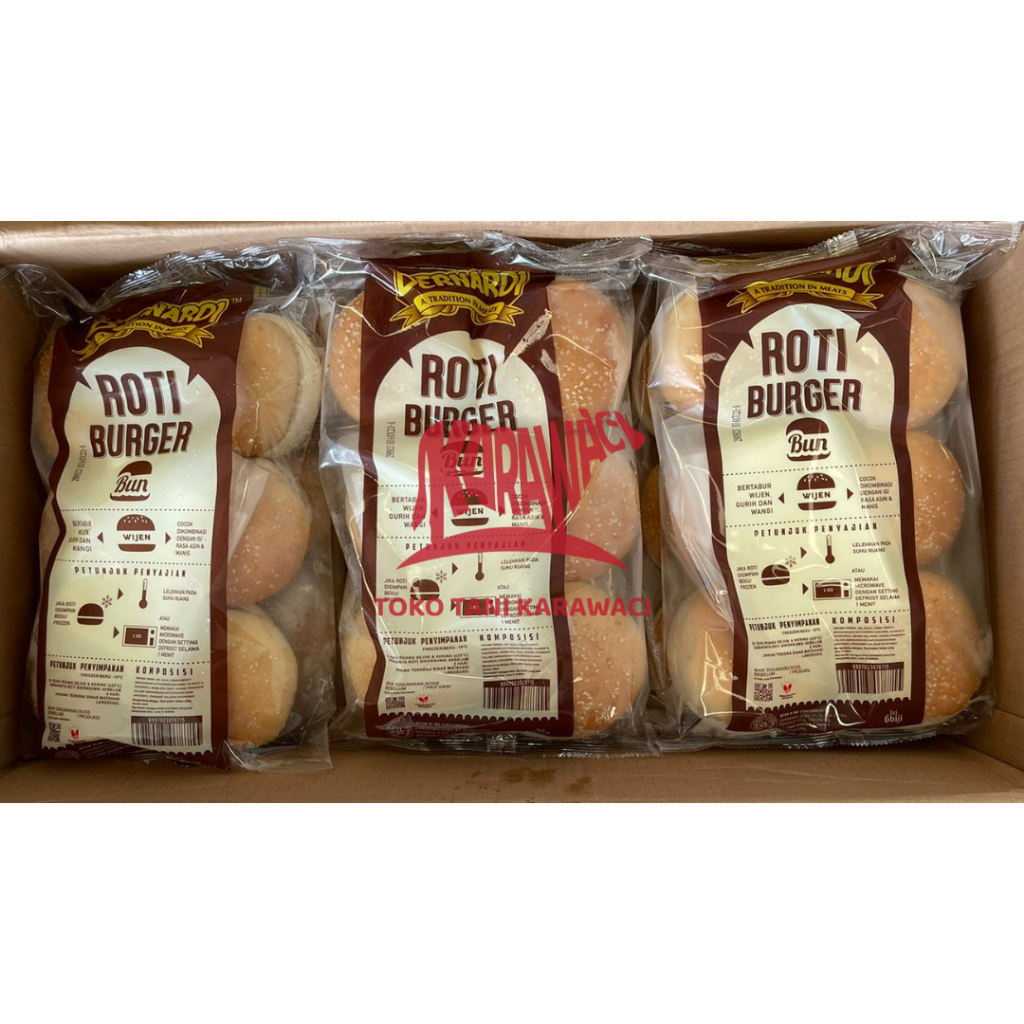 BERNARDI Roti Burger Wijen / Burger Buns with Sesame Seeds (6 pcs)