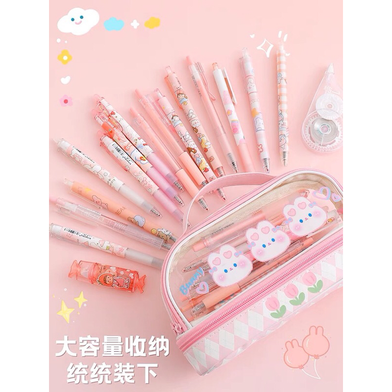 READY STOCK BISA COD - TEMPAT PENSIL KARAKTER KARTUN HEWAN BERUANG LUCU KELINCI ANAK PEREMPUAN KAWAII POUCH MAKE UP SKINCARE GAYA REMAJA CEWEK KOREA FANCY ELEGAN KPOP MEWAH IMPOR PREMIUM MURAH VIRAL TAS PENYIMPANAN ALAT TULIS AESTHETIC PELAJAR SEKOLAH