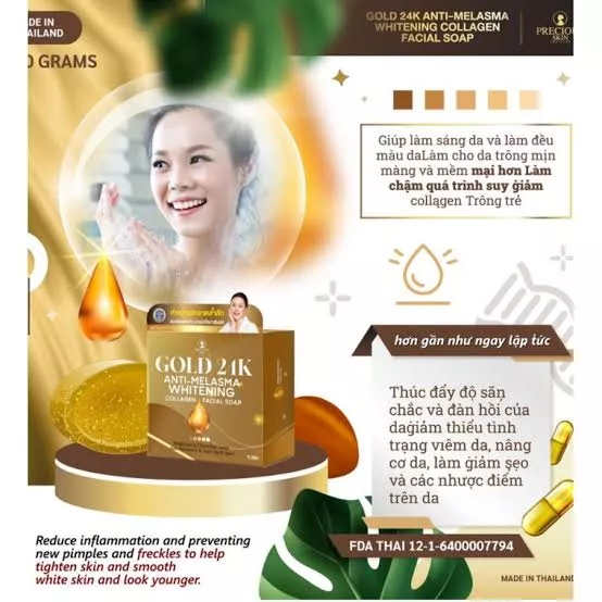 Precious Skin Gold 24K Facial Soap Thailand Original Sabun Pemutih Wajah