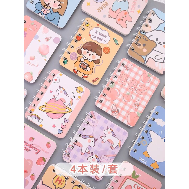 READY STOCK BISA COD - HARDCOVER 80 LEMBAR A7 BUKU TULIS COIL SAKU MINI BERGARIS KARAKTER KARTUN HEWAN LUCU MOTIF KAWAII DESAIN FANCY CUTE AESTHETIC JURNAL DEKORASI GAYA REMAJA CEWEK KOREA ANAK PEREMPUAN NOTEBOOK IMPOR COD DIARY HARIAN AESTHETIC MURAH