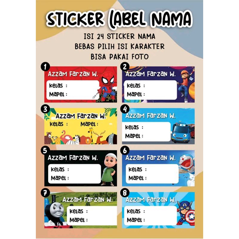 

stiker Mata Pelajaran (isi 24 pcs)