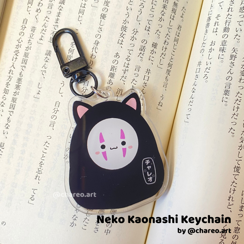 Neko Kaonashi Keychain by @chareo.art (gantungan kunci karakter kaonashi ghibli)