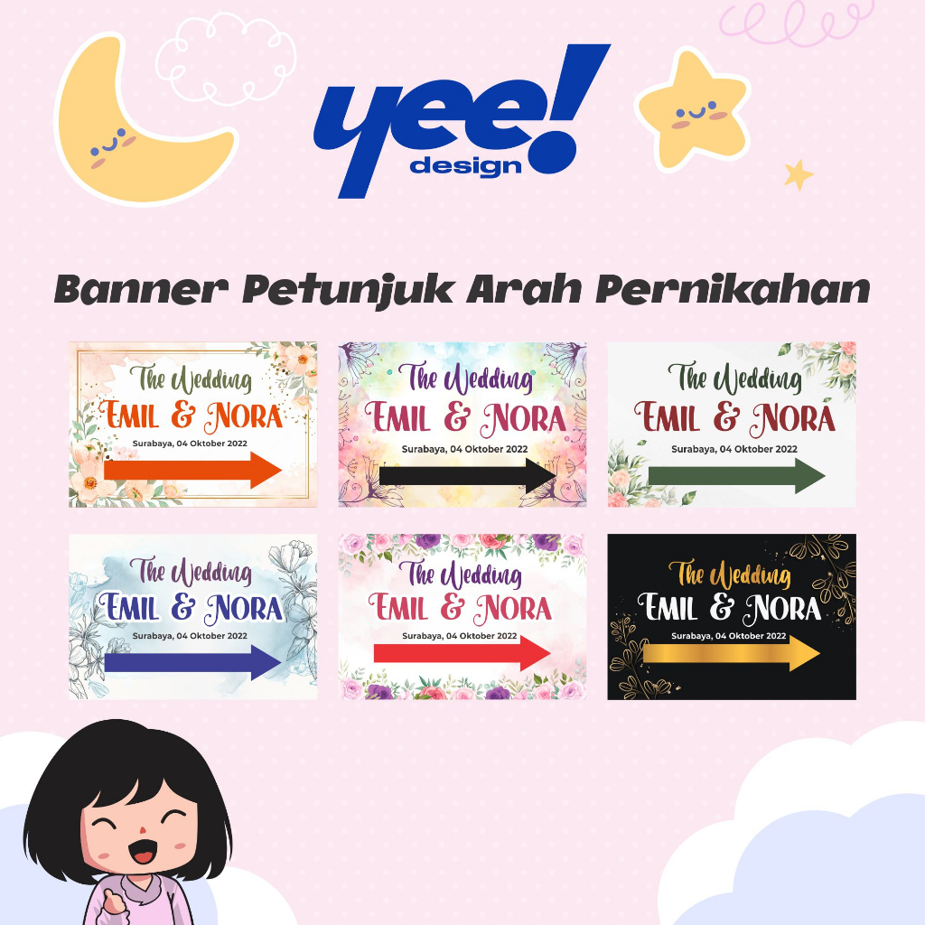BANNER/SPANDUK PENUNJUK ARAH PERNIKAHAN
