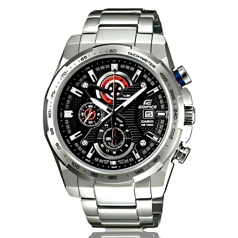 Jam Tangan Pria Merk Casio Edifice Type Ef-523 Original Bm Silver Free Box