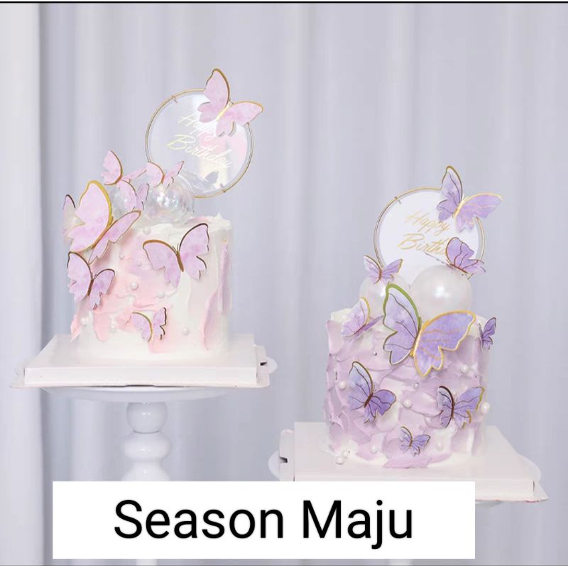 Topper Kupu-kupu Hiasan Kue ulang tahun