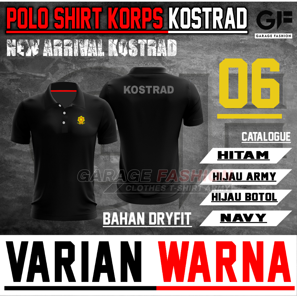 Kaos Kerah KOSTRAD/Kaos KOSTRAD/WANGKI KOSTRAD/T-shirt Polo KOSTRAD Bahan Dryfit / Kaos Jersey KOSTR