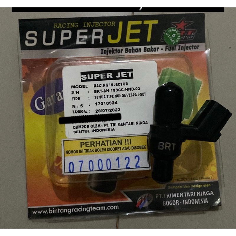 INJECTOR BRT VESPA MATIC 8HOLE 180CC