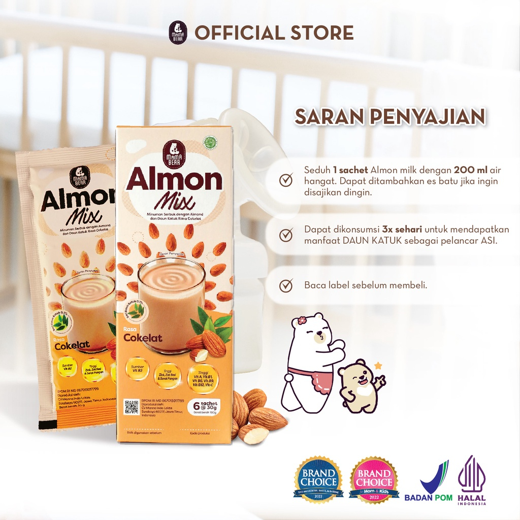 MamaBear Almon Mix Daun Katuk dan Daun Kelor Pelancar ASI Booster