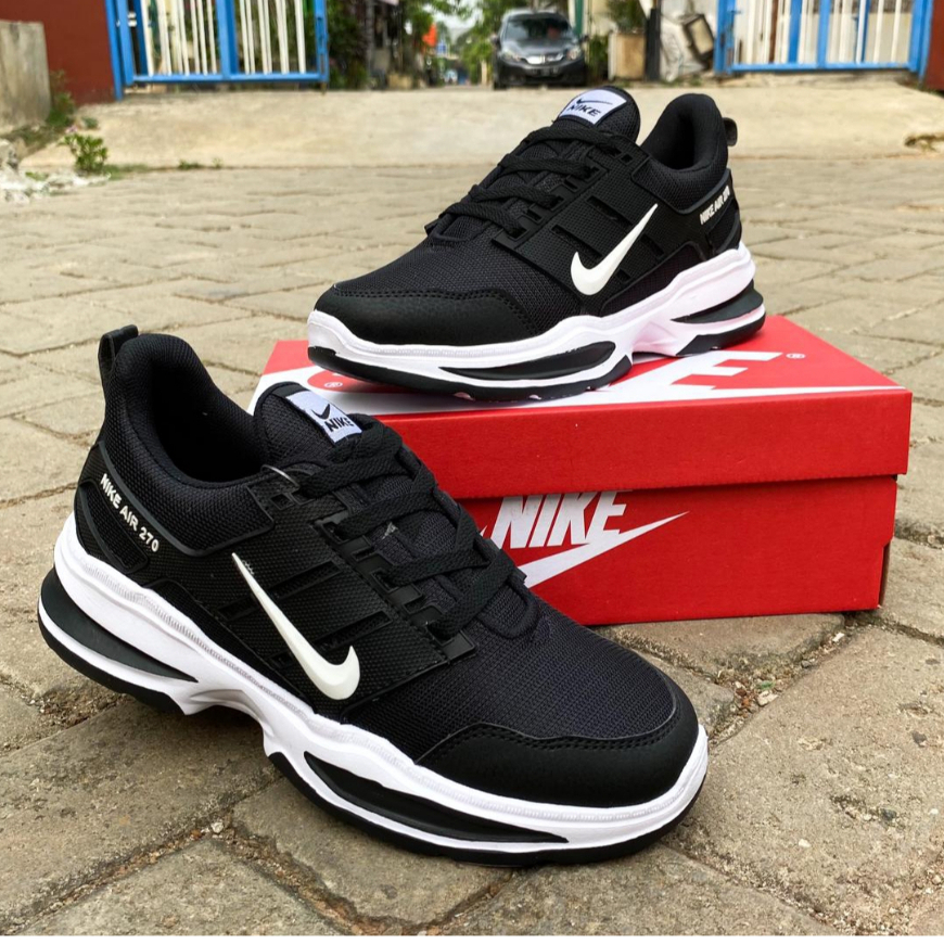 	 SEPATU RUNNING OLAHRAGA TERBARU SNEAKERS PRIA SEPATU HITAM PUTIH BISA COD	