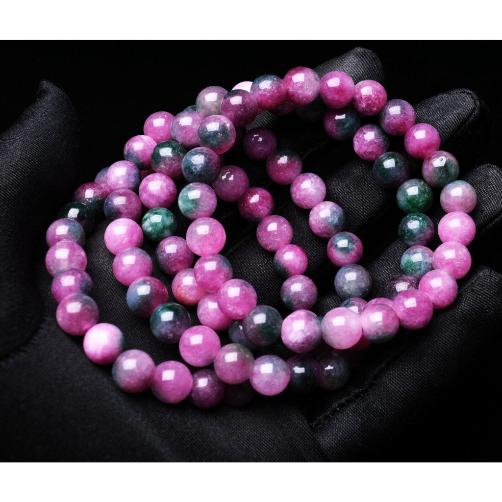 GELANG Natural 8.3mm Watermelon Tourmaline Quartz