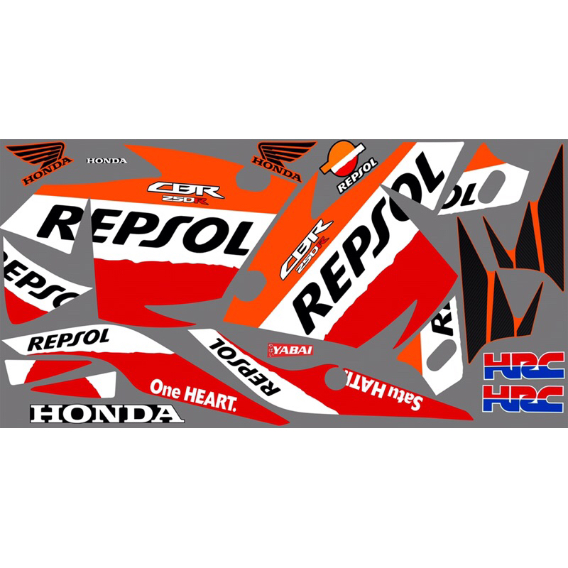 striping repsol cbr cbu 250r dan 150r bahan maxdecal