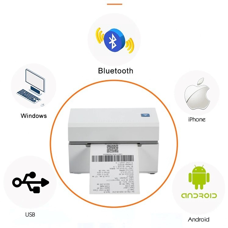 Printer Thermal Bluetooth Stiker Label Printer POS USB 80 mm - CC330 - White