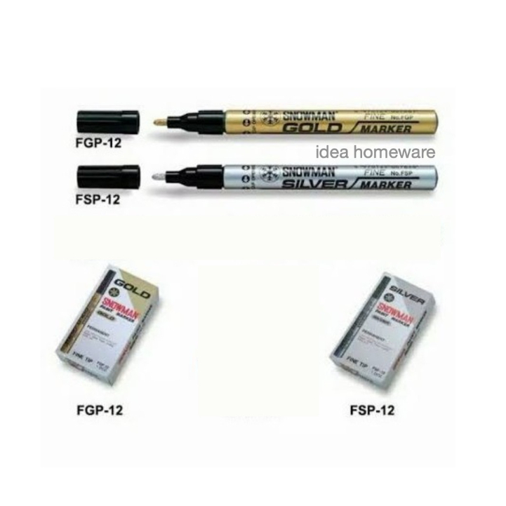 

Spidol Snowman Marker FINE Tip Paint Marker Gold Silver White