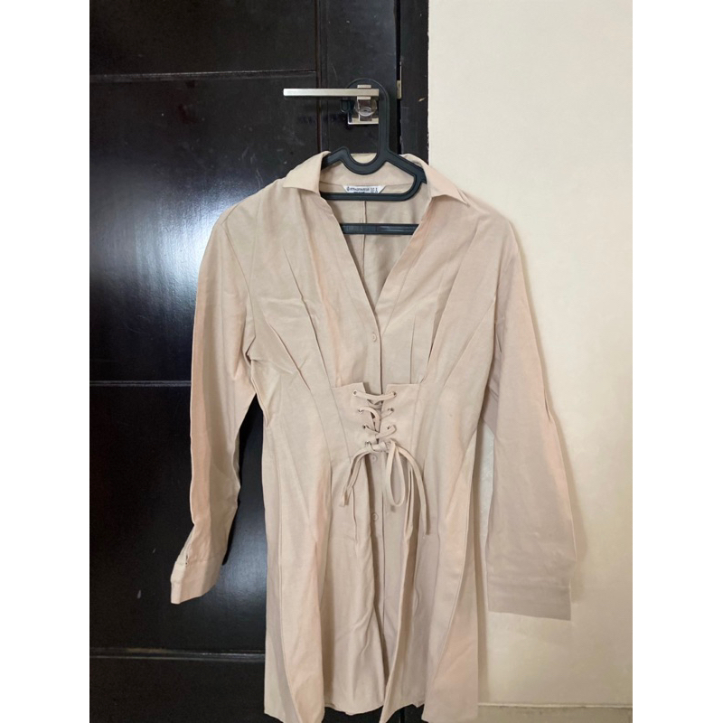 Stradivarius beige dress preloved