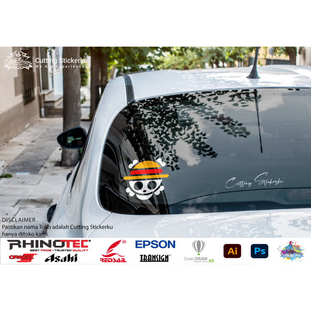 Cutting Stiker Cutest One Piece Logo Variasi Motor Mobil Sticker Kaca Helm Bogo Keren Anime Jepang