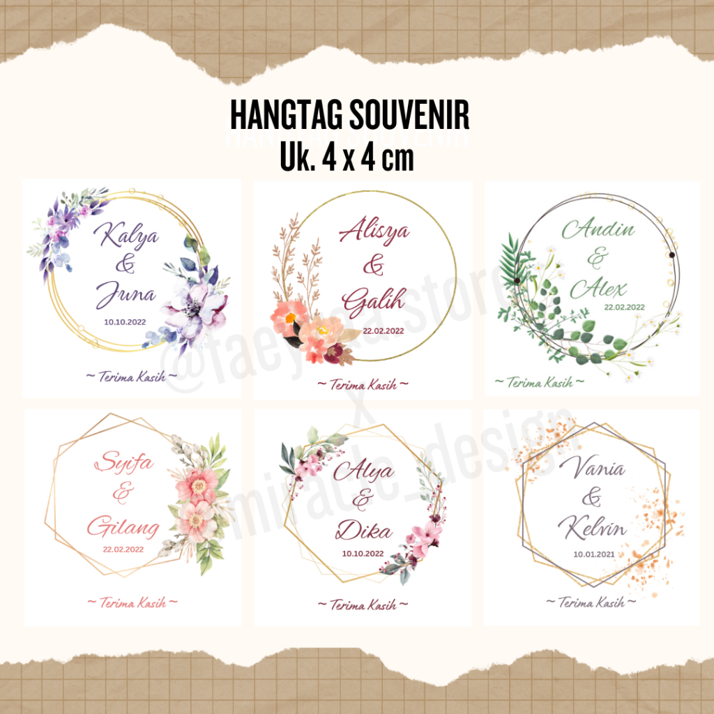 

HANGTAG SOUVENIR PERNIKAHAN [50 PCS]