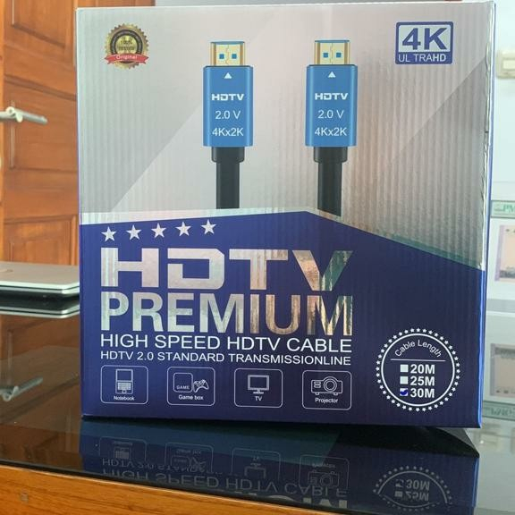 Kabel HDMI 30 Meter V2.0 Chipset 4k 3d - HDTV kabel 30M Gold Versi 2.0 Premium