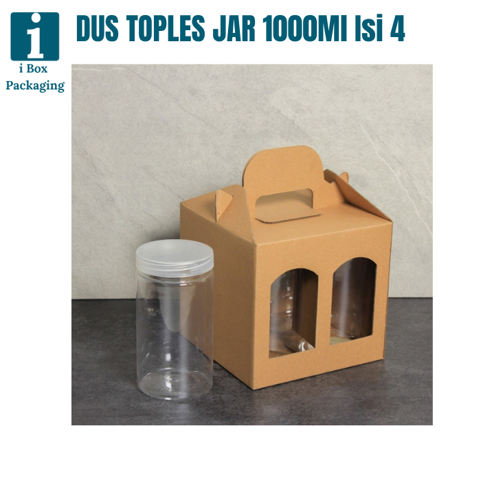 

[ 10 Pcs ] Kardus Box Tenteng Toples Jar Bulat 1000ml Isi 4 Dus Jinjing Toples Tabung 1 Liter Packaging Hampers Parsel Hari Raya