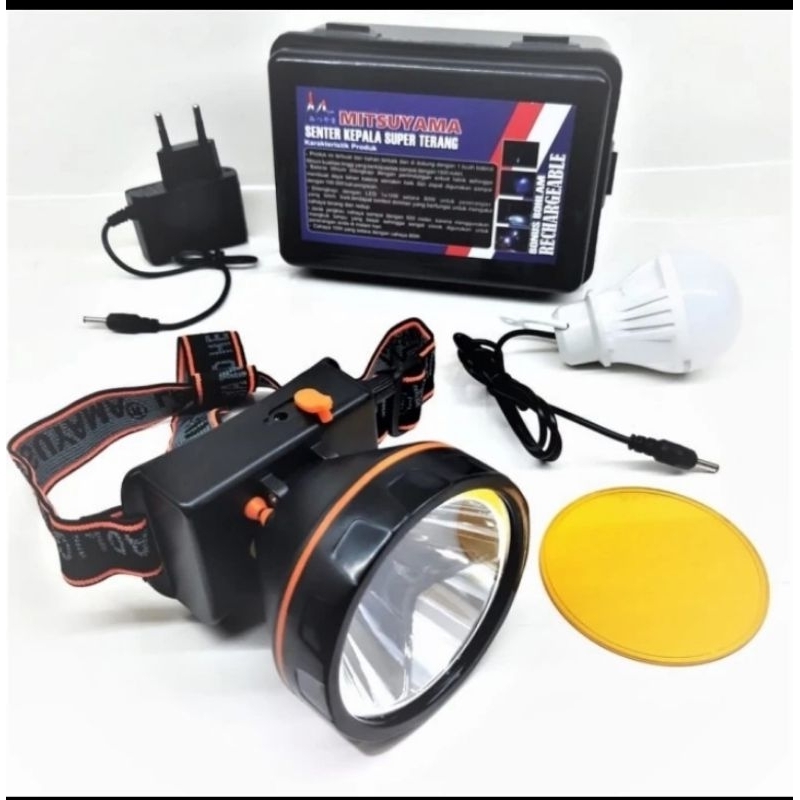 Senter Kepala Diving/Menyelam/selam MATSUYAMA MS-219P MS-219k 100 Watt Super Terang LED Putih/Kuning