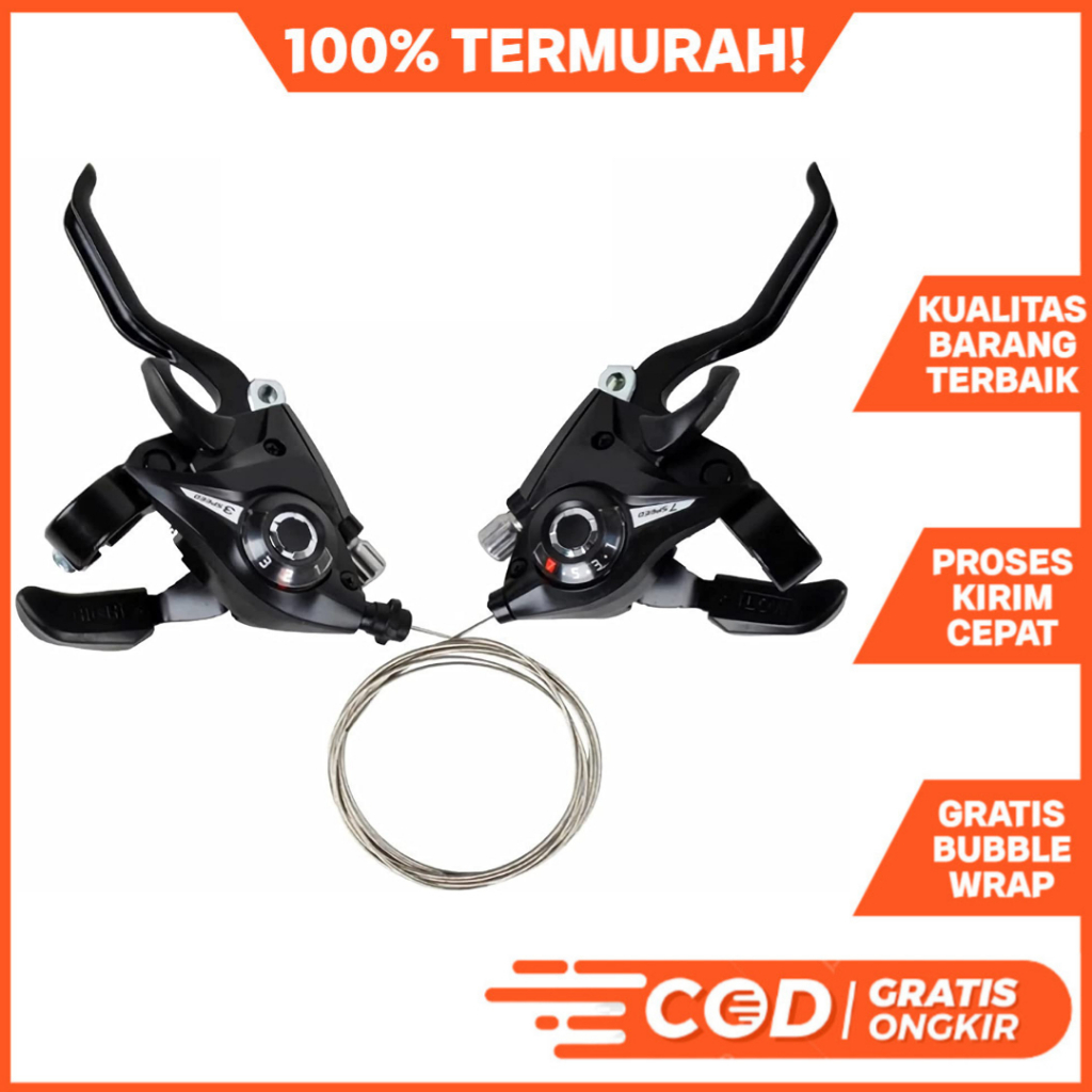 Shifter Brake Set Sepeda Shimano 3 x 7 Speed ST-EF51 Operan Gigi Sepeda Lipat MTB DLL