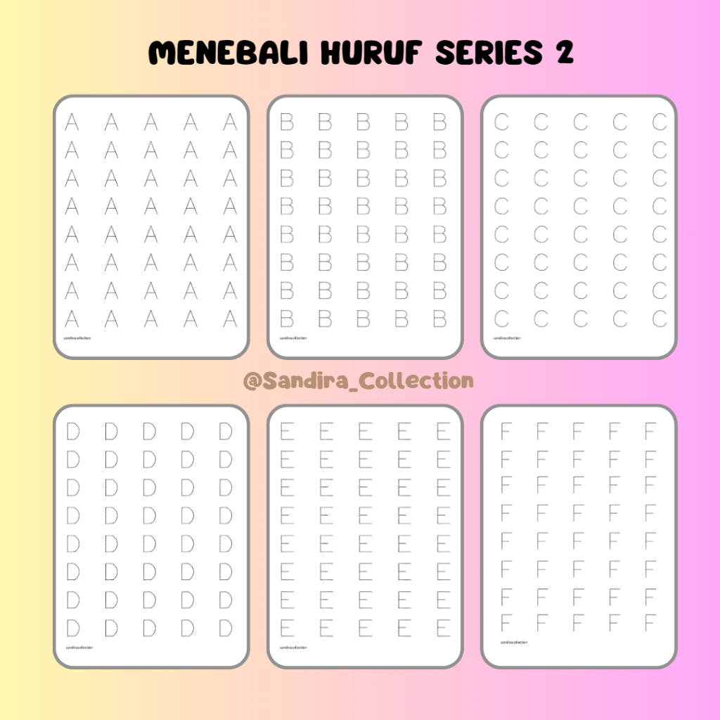 

SANDIRA - WORKSHEET/LEMBAR KERJA ANAK SERIES MENEBALI HURUF 2