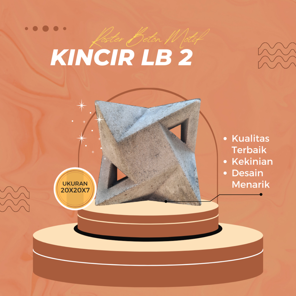 Roster Beton Motif Kincir Lubang 2 Minimalis | Loster Beton Ventilasi Pagar Dinding Magelang