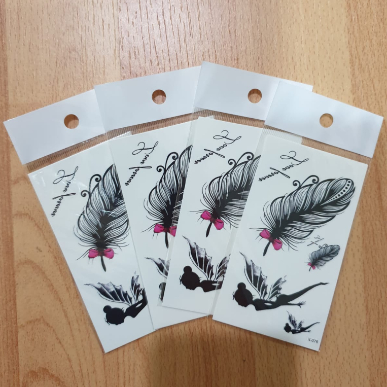 Tato Temporer Feather Fairy Tato anti air Sticker Air Premium Quality 100% Barang Import