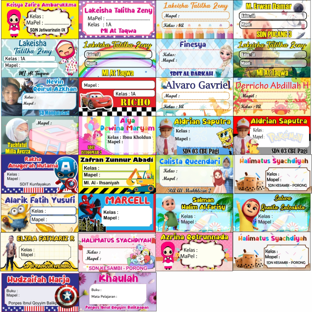 

52 Biji Stiker Buku Pakai Foto