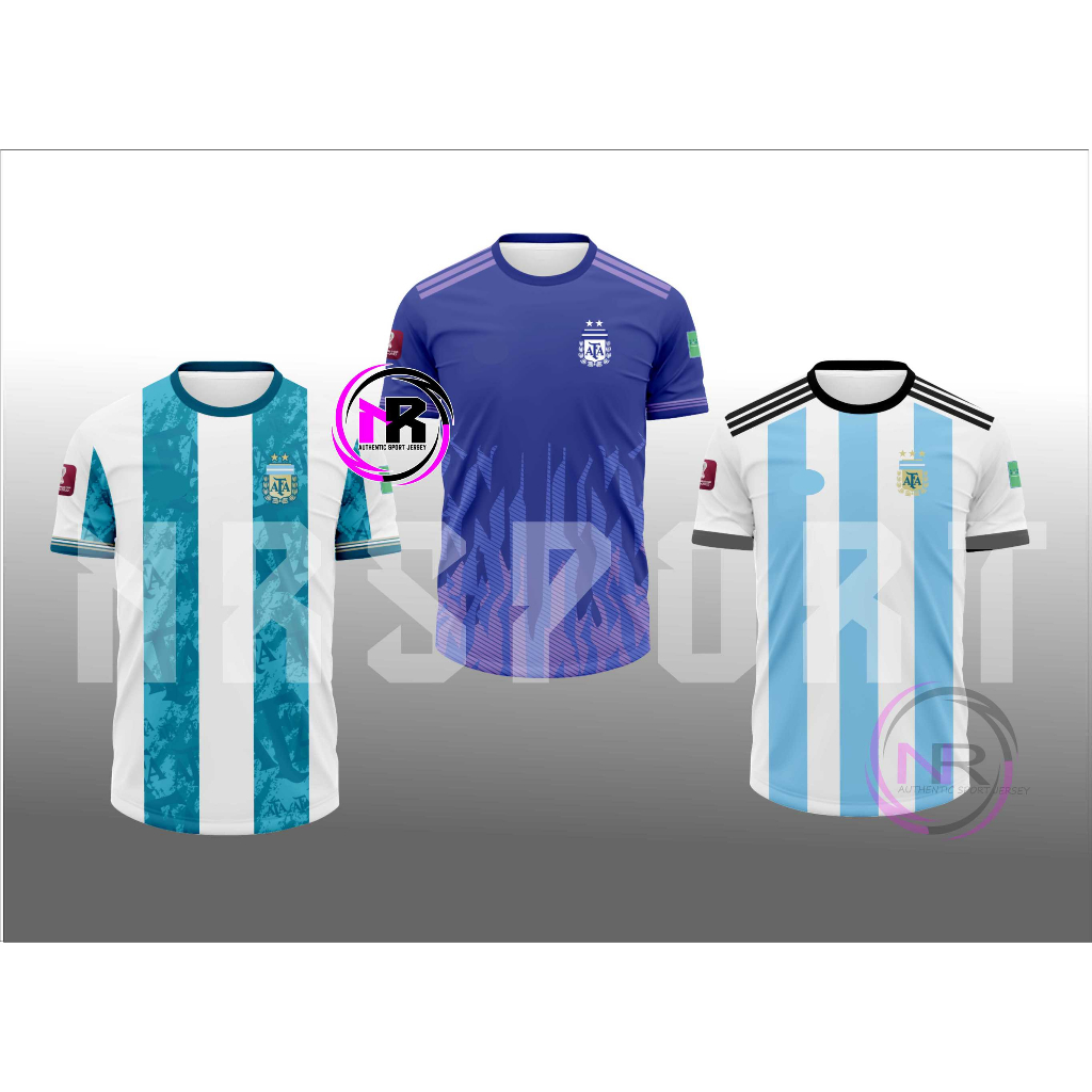 JERSEY ARGENTINA PIALA DUNIA 2022/JERSEY BOLA ARGENTINA WORLD CUP QATAR/KAOS BOLA PIALA DUNIA ARGENT