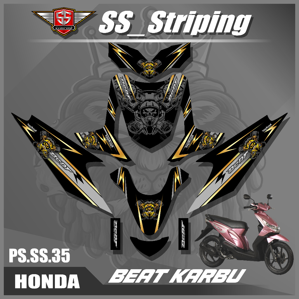 Decal Sticker Full Body Beat Karbu - Stiker Full Body Beat Karbu Motif Road Race. PS.SS.35