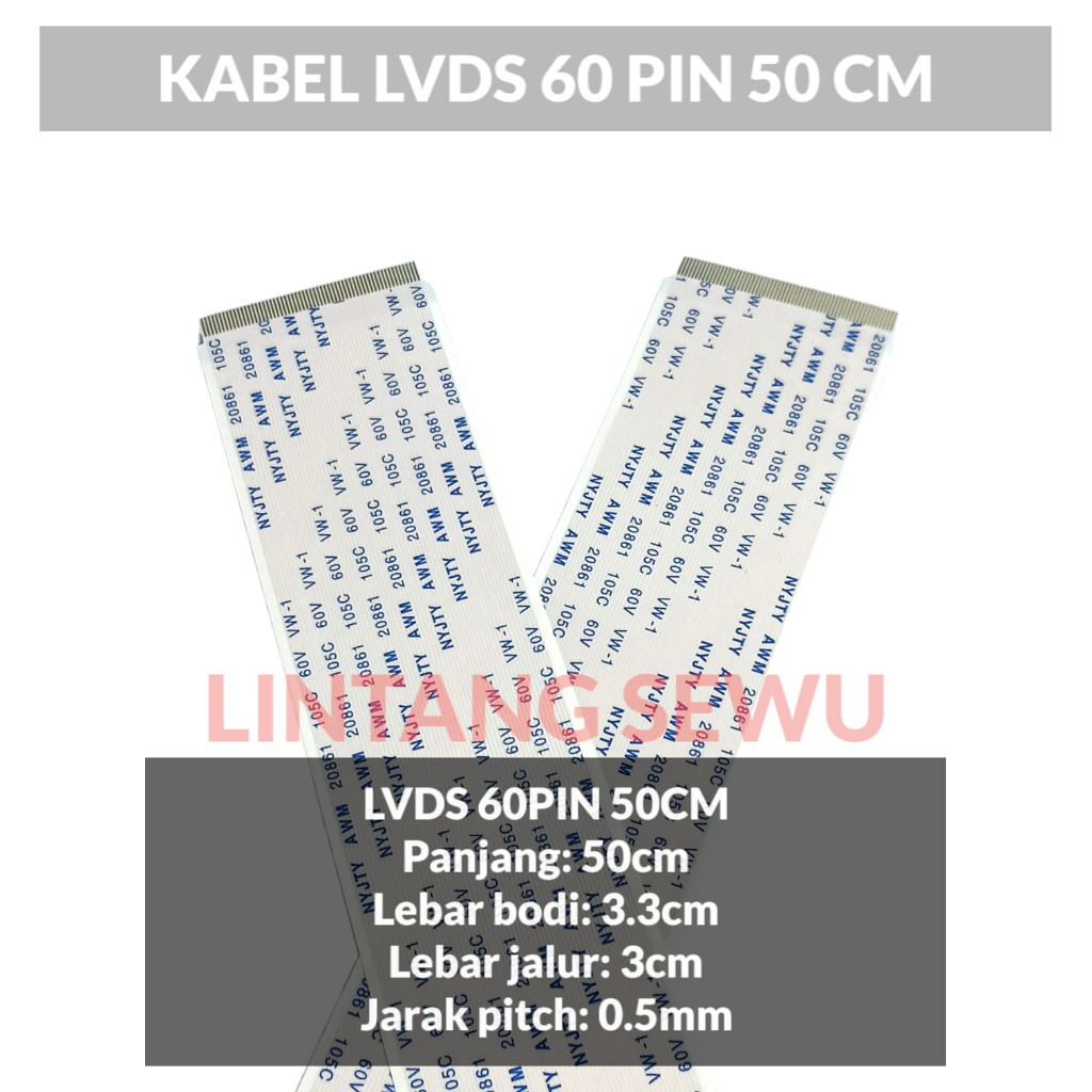 KABEL LVDS 60 PIN 60P 50CM 50 CENTIMETER KONVERTER