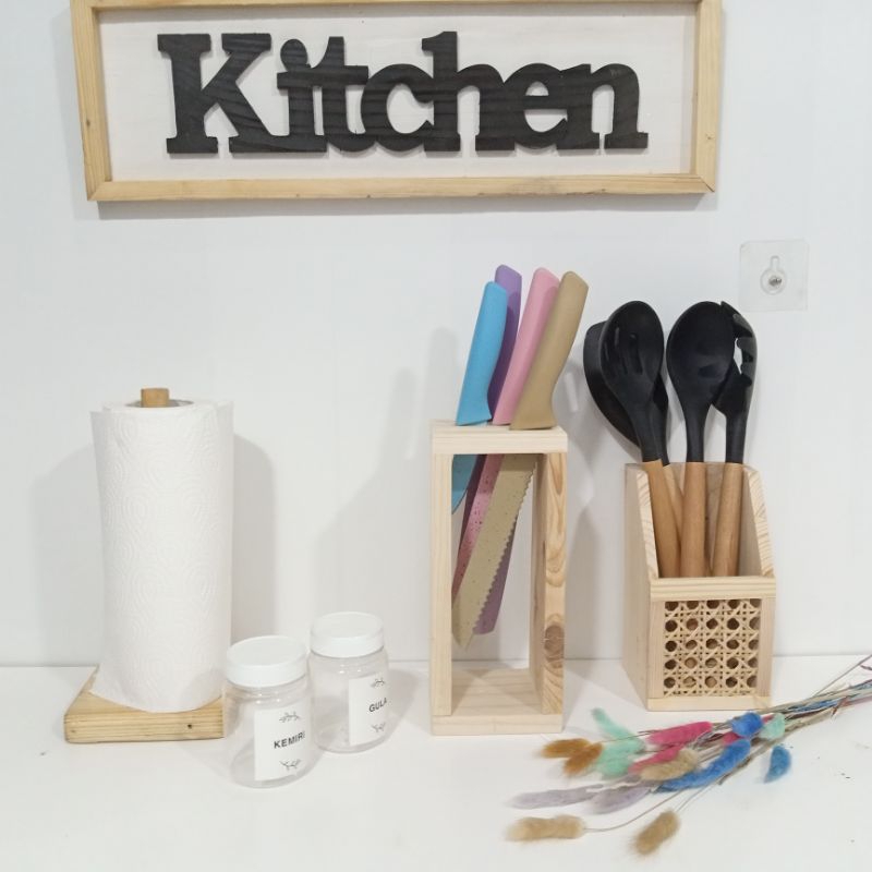 Rak Pisau Kayu Rak Tempat Pisau