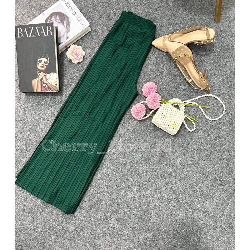 Cherry _ kulot bb | kulot plisket hyget premium | celana panjang wanita