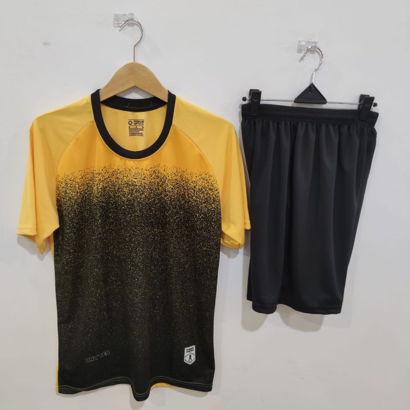 UniiesportQ // stelan futsal dryfit terbaru biru kuning  // set baju bola dewasa m l xl realpict