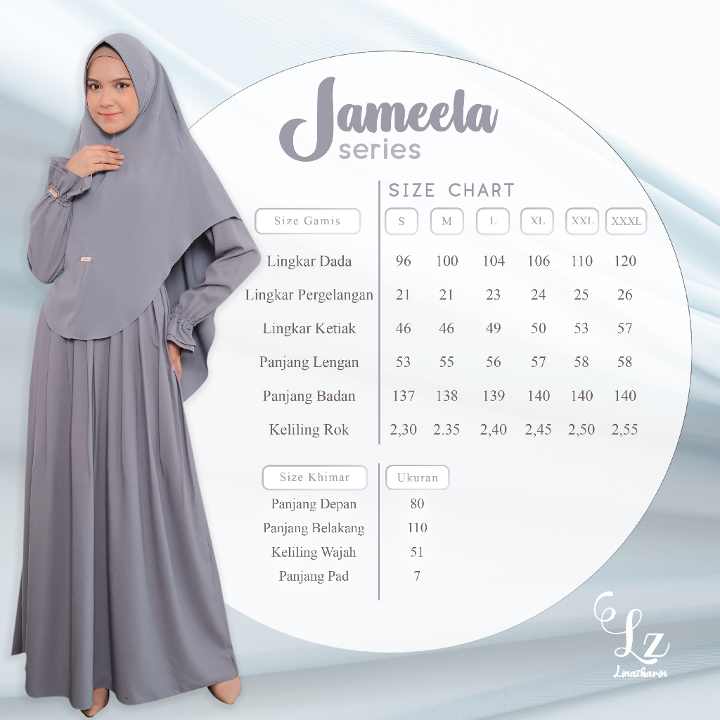 Jameela Series Gamis Set Khimar ( Gamis &amp; Khimar ) By Linazharin