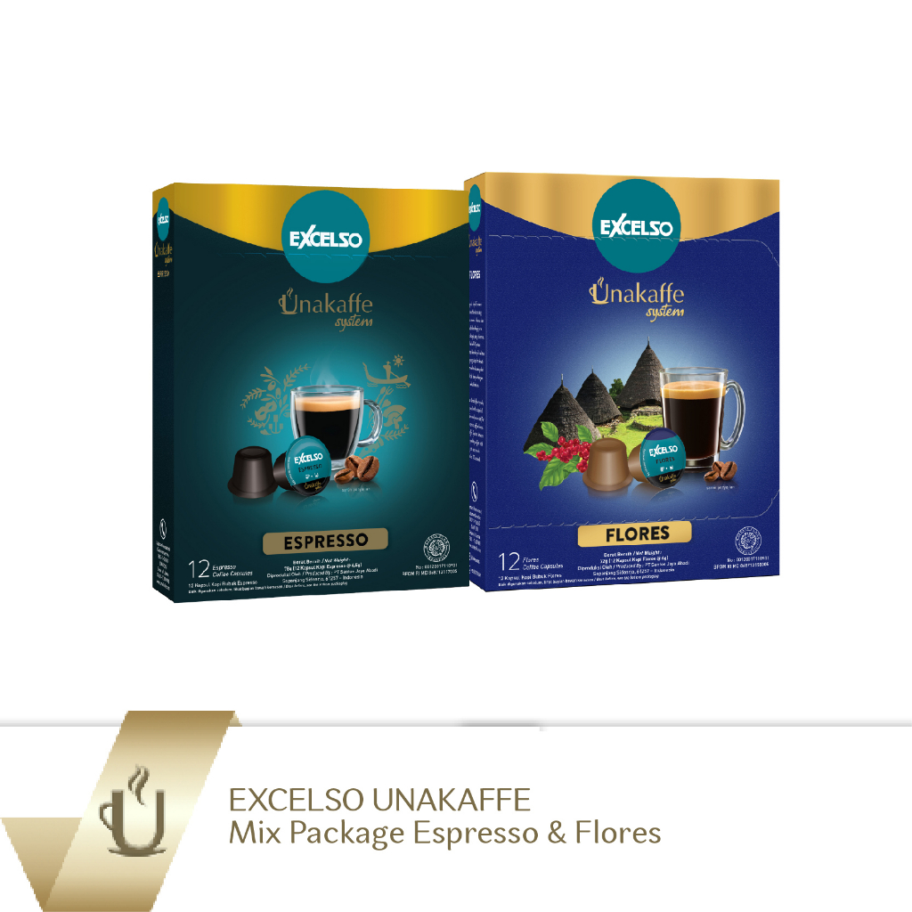 

Excelso Unakaffe Coffee Capsule Mix Package Espresso And Flores