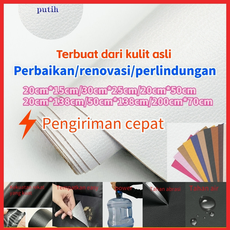 (Sedikit berputar)  Perbaikan stiker kulit putih Terbuat dari kulit asli Sticker Kulit Sofa Leather 