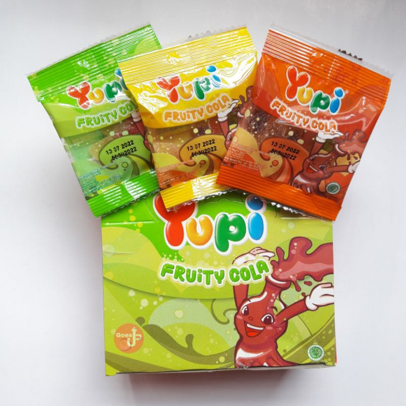 

Yupi fruity Cola Aneka Rasa 8 gram isi 24pcs