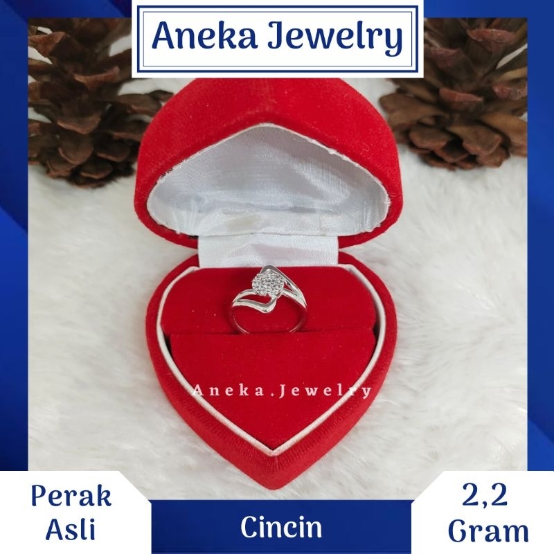 Cincin Bulat Selempang Mata Full, Perak 925, Sepuh Emas Putih