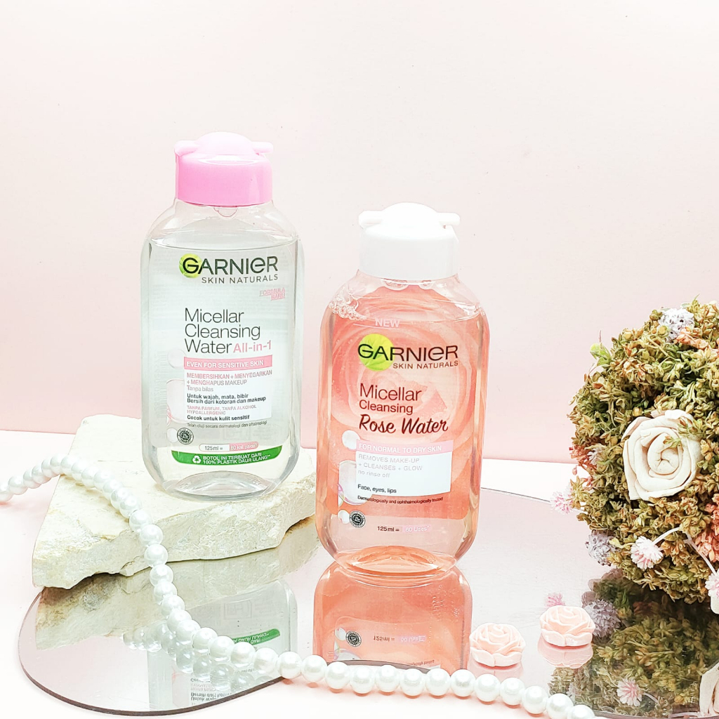 GARNIER MICELLAR WATER / Pembersih Make Up Pink Rose Garnier 125ml