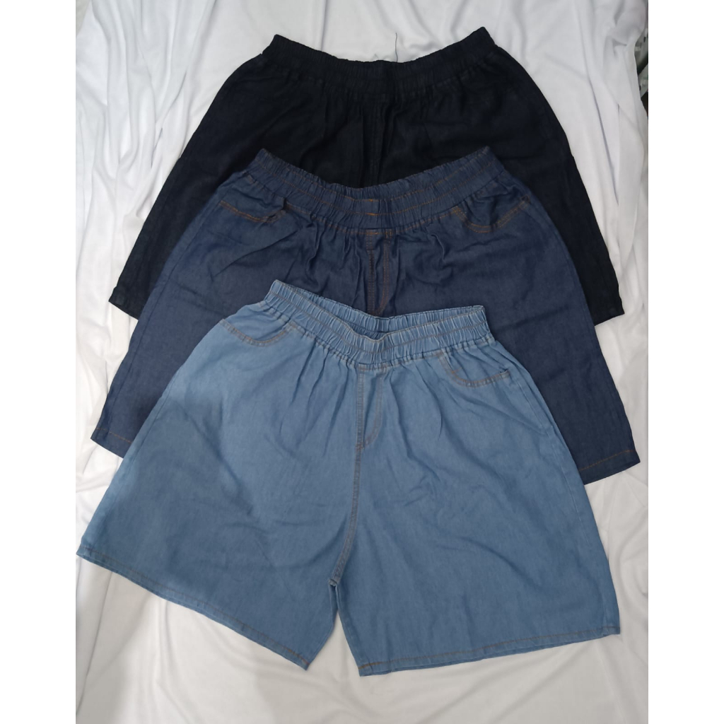 Hot Pants Celana Pendek Jeans Super Jumbo Murah Denim Wanita Muat BB 100 kg