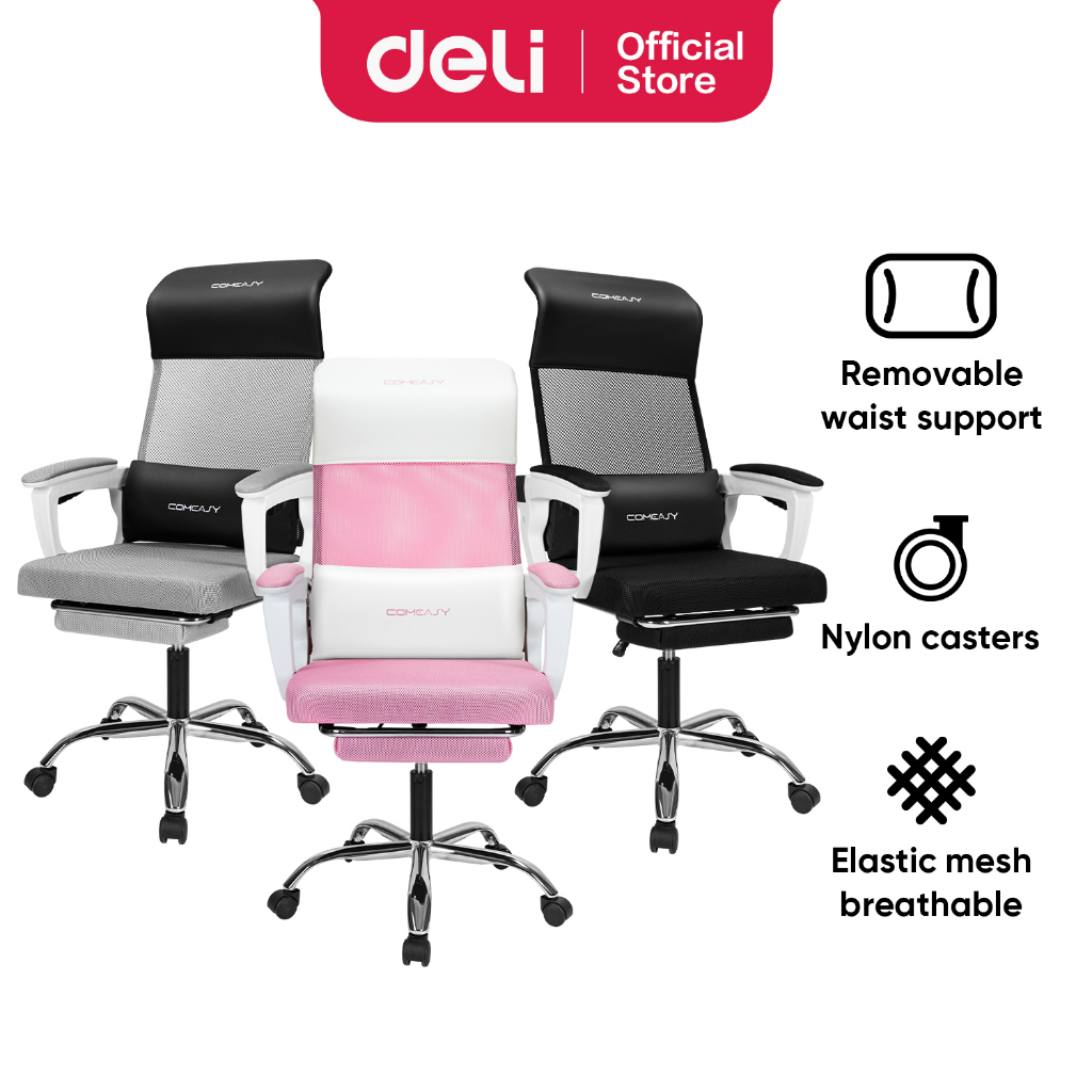 Deli Office Chair / Kursi Kantor / Kursi Kerja Jaring Dengan Bantal Sandar E4934 E4934S