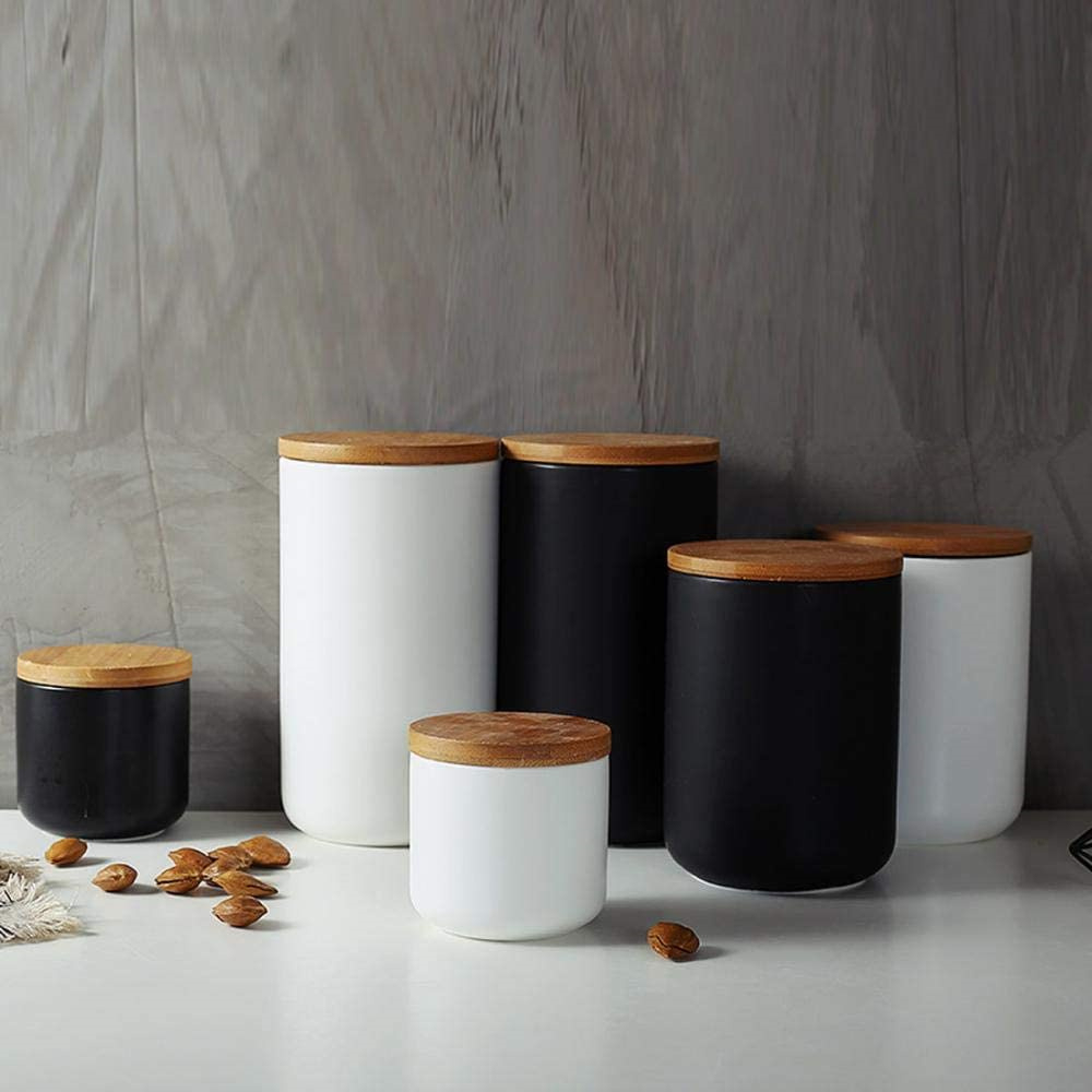 Toples Keramik Tutup Bambu Penyimpanan Makanan Ceramic Storage Jar 260 ml - CJ26