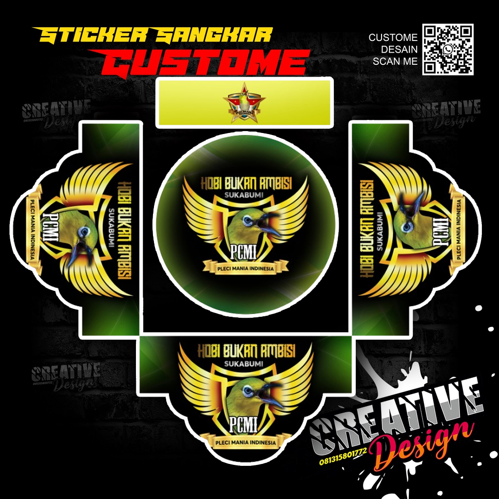STICKER DECAL TEBOK PLECI PCMI (GRATIS CUTOME NAMA )