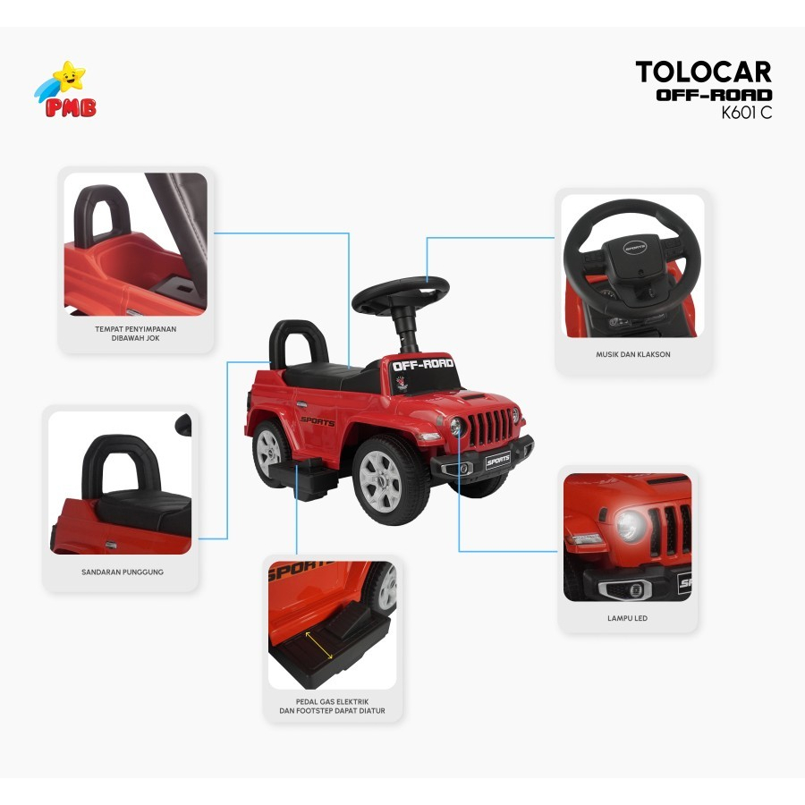 TOLOCAR PMB K601-OFF ROAD - RIDE ON TOYS MAINAN ANAK